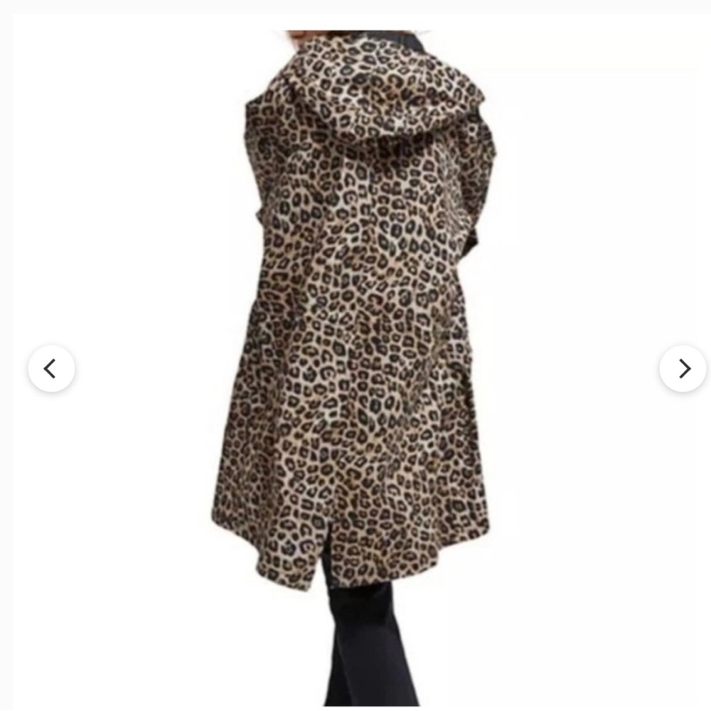 KOOPLES Women’s XS Leopard Waterproof Hooded Jacket Oversized Raincoat - Picture 4 of 16